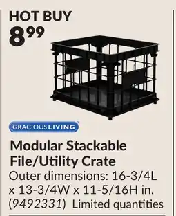 Princess Auto GRACIOUS LIVING Modular Stackable File/Utility Crate offer