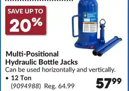 Princess Auto Multi-Positional Hydraulic Bottle Jacks offer