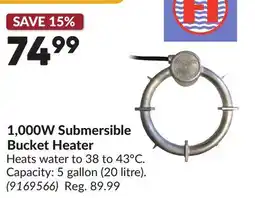 Princess Auto 1,000W Submersible Bucket Heater offer
