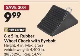 Princess Auto 8 x 5 in. Rubber Wheel Chock with Eyebolt offer