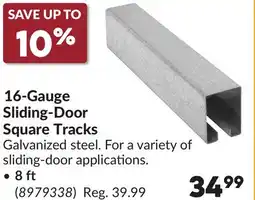 Princess Auto 8 ft 16-Gauge Sliding-Door Square Tracks offer