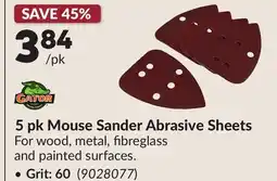 Princess Auto Grit: 60 5 pk Mouse Sander Abrasive Sheets offer