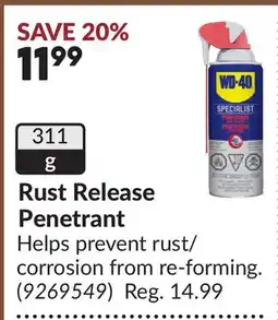 Princess Auto Rust Release Penetrant offer