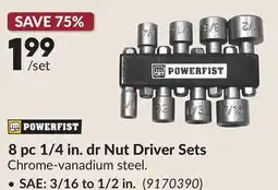Princess Auto 8 pc 1/4 in. dr Nut Driver Sets offer