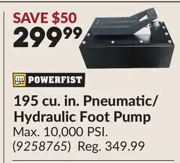 Princess Auto 195 cu. in. Pneumatic/ Hydraulic Foot Pump offer