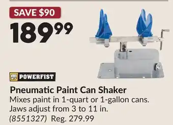 Princess Auto Pneumatic Paint Can Shaker offer