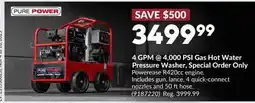 Princess Auto 4 GPM @ 4,000 PSI Gas Hot Water Pressure Washer, Special Order Only offer