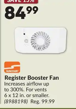 Princess Auto Register Booster Fan offer