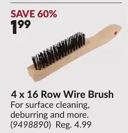 Princess Auto 4 x 16 Row Wire Brush offer