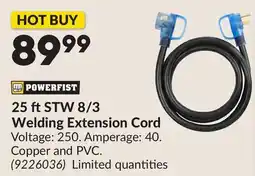 Princess Auto POWERFIST 25 ft STW 8/3 Welding Extension Cord offer