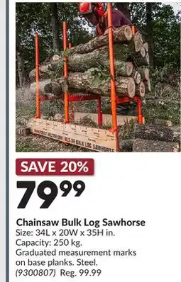 Princess Auto Chainsaw Bulk Log Sawhorse offer