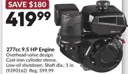 Princess Auto 277cc 9.5 HP Engine offer