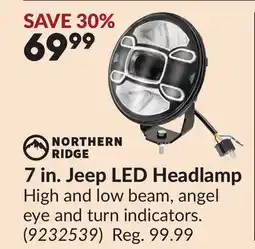 Princess Auto 7 in. Jeep LED Headlamp offer