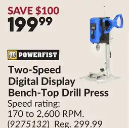 Princess Auto Two-Speed Digital Display Bench-Top Drill Press offer