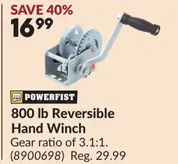 Princess Auto 800 lb Reversible Hand Winch offer