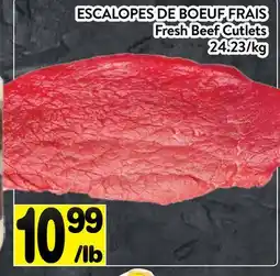 Supermarché PA ESCALOPES DE BOEUF FRAIS | Fresh Beef Cutlets offer