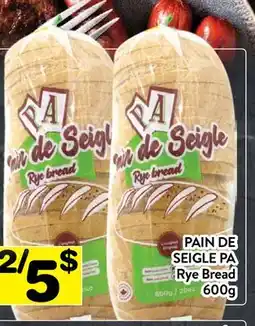 Supermarché PA PAIN DE SEIGLE PA | Rye Bread offer