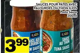 Supermarché PA SAUCES POUR PÂTES AVEC PALOURDES OU THON ILIOS | Pasta Sauce offer