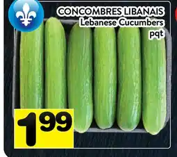 Supermarché PA CONCOMBRES LIBANAIS | Lebanese Cucumbers offer