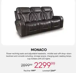 Meubles RD Monaco - Power Reclining Sofa with Adjustable Headrests offer