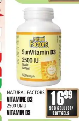 Marches Tau NATURAL FACTORS VITAMINE D3 offer