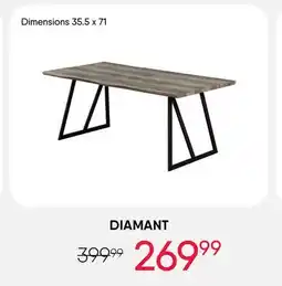 Meubles RD Diamant - Rectangular Dining Table 71 offer