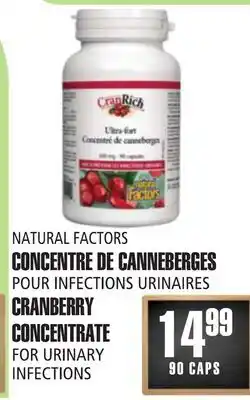 Marches Tau CONCENTRE DE CANNEBERGES POUR INFECTIONS URINAIRES NATURAL FACTORS offer