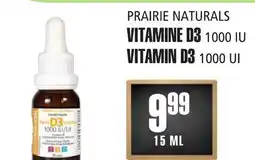 Marches Tau PRAIRIE NATURALS VITAMINED3 1000 IU offer