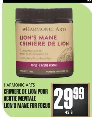 Marches Tau CRINIERE DE LION POUR ACUTIE MENTALE HARMONIC ARTS offer