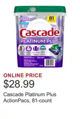 Costco Cascade Platinum Plus ActionPacs, 81-count offer