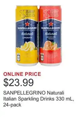 Costco SANPELLEGRINO Naturali Italian Sparkling Drinks 330 mL, 24-pack offer