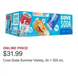 Costco Cove Soda Summer Variety, 24 × 355 mL offer