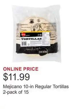 Costco Mejicano 10-in Regular Tortillas 2-pack of 15 offer