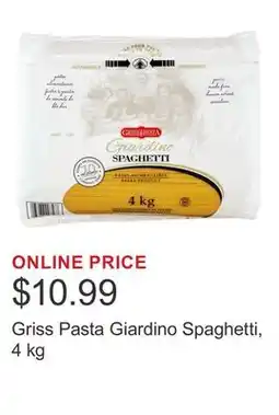 Costco Griss Pasta Giardino Spaghetti, 4 kg offer