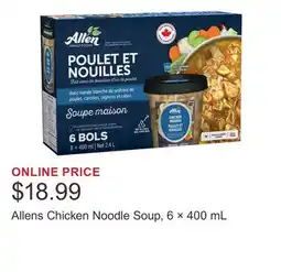 Costco Allens Chicken Noodle Soup, 6 × 400 mL offer