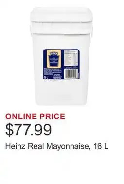 Costco Heinz Real Mayonnaise, 16 L offer