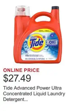 Costco Tide Advanced Power Ultra Concentrated Liquid Laundry Detergent with Oxi 89 Loads offer