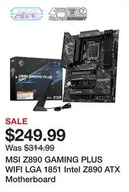 Newegg MSI Z890 GAMING PLUS WIFI LGA 1851 Intel Z890 ATX Motherboard offer