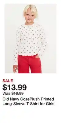 Old Navy Old Navy CozePlush Printed Long-Sleeve T-Shirt for Girls offer