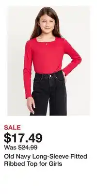 Old Navy Old Navy Long-Sleeve Fitted Ribbed Top for Girls offer
