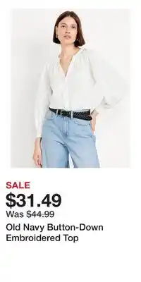 Old Navy Old Navy Button-Down Embroidered Top offer