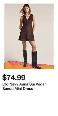Old Navy Old Navy Anna Sui Vegan Suede Mini Dress offer