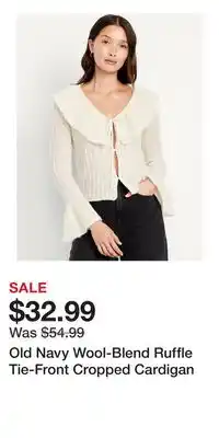 Old Navy Old Navy Wool-Blend Ruffle Tie-Front Cropped Cardigan offer