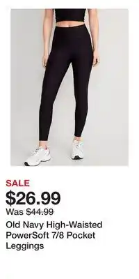 Old Navy Old Navy High-Waisted PowerSoft 7/8 Pocket Leggings offer