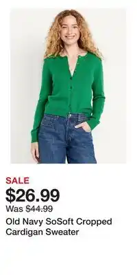 Old Navy Old Navy SoSoft Cropped Cardigan Sweater offer