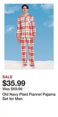 Old Navy Old Navy Plaid Flannel Pajama Set for Men offer