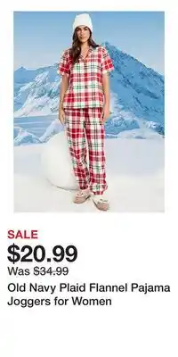 Old Navy Old Navy Plaid Flannel Pajama Joggers for Women offer