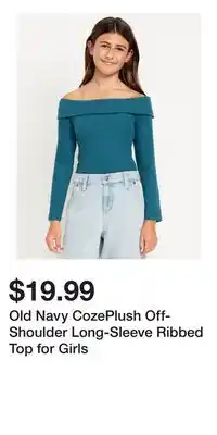 Old Navy Old Navy CozePlush Off-Shoulder Long-Sleeve Ribbed Top for Girls offer