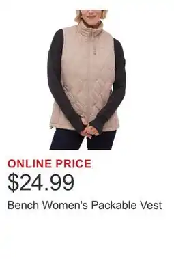 Costco Bench Women's Packable Vest offer