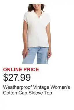 Costco Weatherproof Vintage Women's Cotton Cap Sleeve Top offer